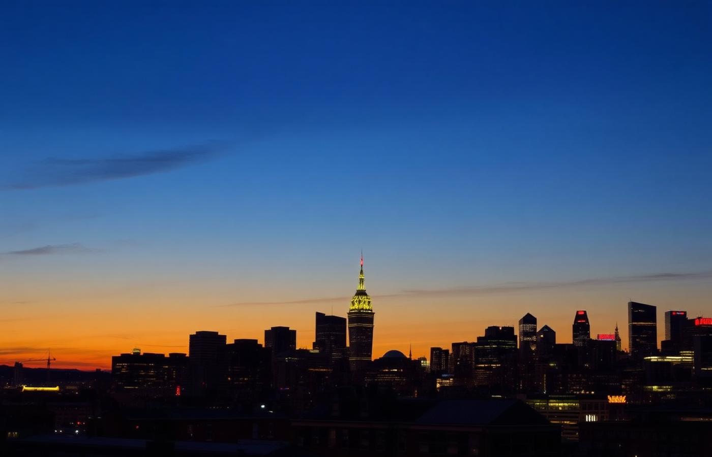 Montreal city skyline at dusk